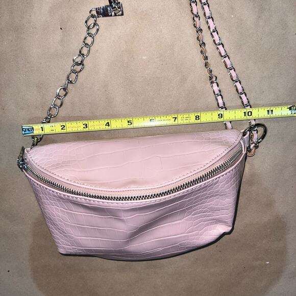 Steve Madden Women Blush Ida Icy Zip Closure Small Embossed Belt Bag - Picture 12 of 14